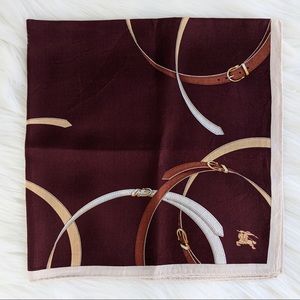 Burberry Logo Cotton Satin Scarf Handkerchief